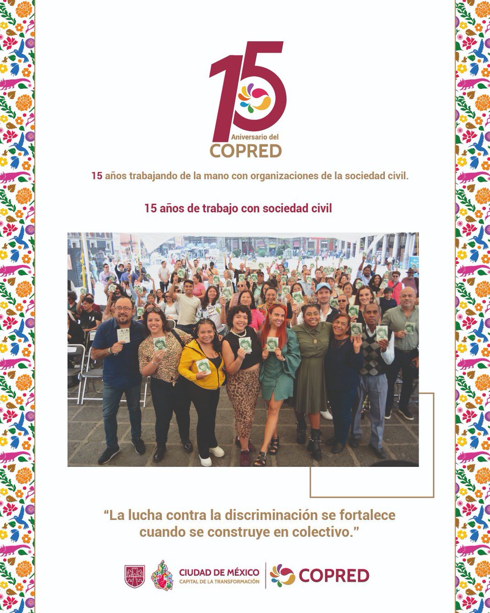 🤝 Junto con organizaciones de la sociedad civil, en COPRED ampliamos el alcance de la agenda de igualdad con trabajo coordinado. 🌆
#COPRED15AñosContigo
