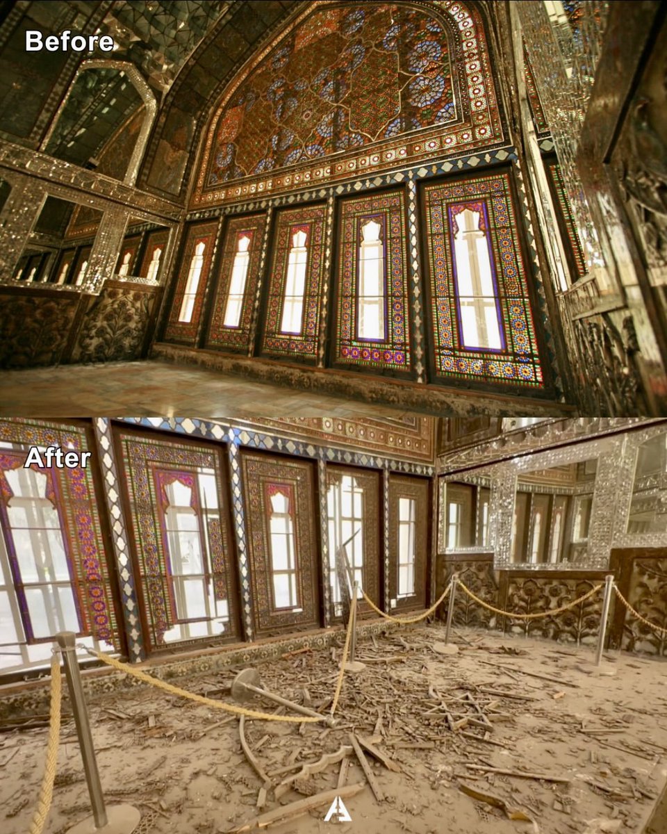 America &amp; Israel bombed Golestan Palace, a UNESCO World Heritage site &amp; crown jewel of Iranian history. 

Built over 450 years ago, it’s older than Israel &amp; the USA combined. Some civilisations destroy. Others create legacies that last centuries.