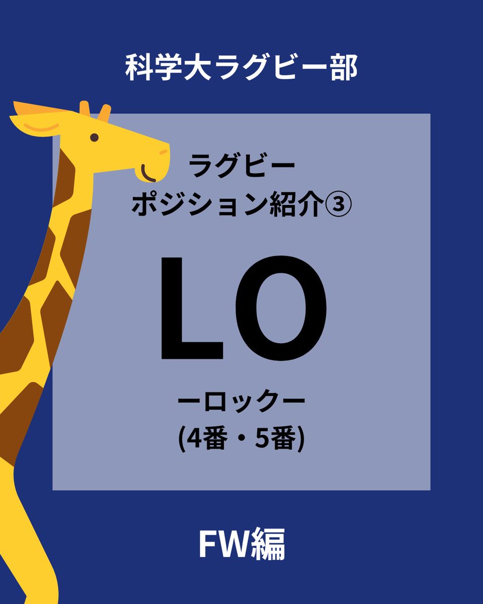 sciTokyo_rfc's tweet photo. 本日は、ロックを紹介します。

スクラムでは後方からチームを押し上げ、
ラインアウトでは高く跳び、空中戦を制します。

セットプレーの安定は、ロックの存在なくして語れません。

前線にそびえ立ち、
勝負どころで流れを引き寄せるポジションです。

#春から科学大 #ラグビー #東工大 #科学大 https://t.co/QOhK9D7GGn