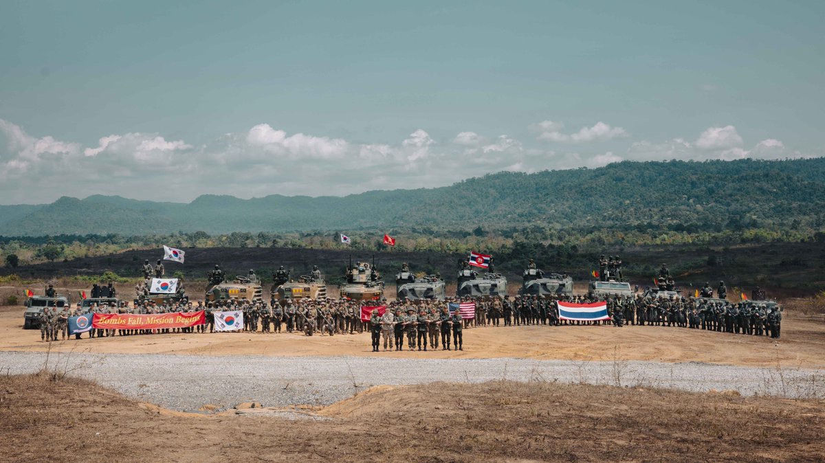 PacificMarines's tweet photo. Bombs Fall! Missions Begin!
#PacificMarines with #TaskForceAshland, @1stMEF, #RoyalThaiMarines, and #ROKMarines conduct a #livefire range as part of #CobraGold26 at Ban Chan Khrem, #Thailand, March 6, 2026.
πΈ: GySgt. Manuel Serrano + Sgt. Brian Knowles | @USMC https://t.co/oY9sG8zk6Q