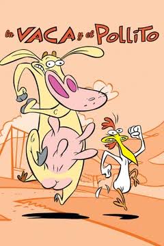 A mí y a mi hermana nos quedó el trauma de la vaca y el pollito con:
-La comida favorita de la vaca: Traseros
-La golosina favorita: chicle sabor carne! 
-El primo favorito: un pollo deshuesado
-el malo de la serie: un diablo de trasero rojo (se llamaba literal "trasero rojo")