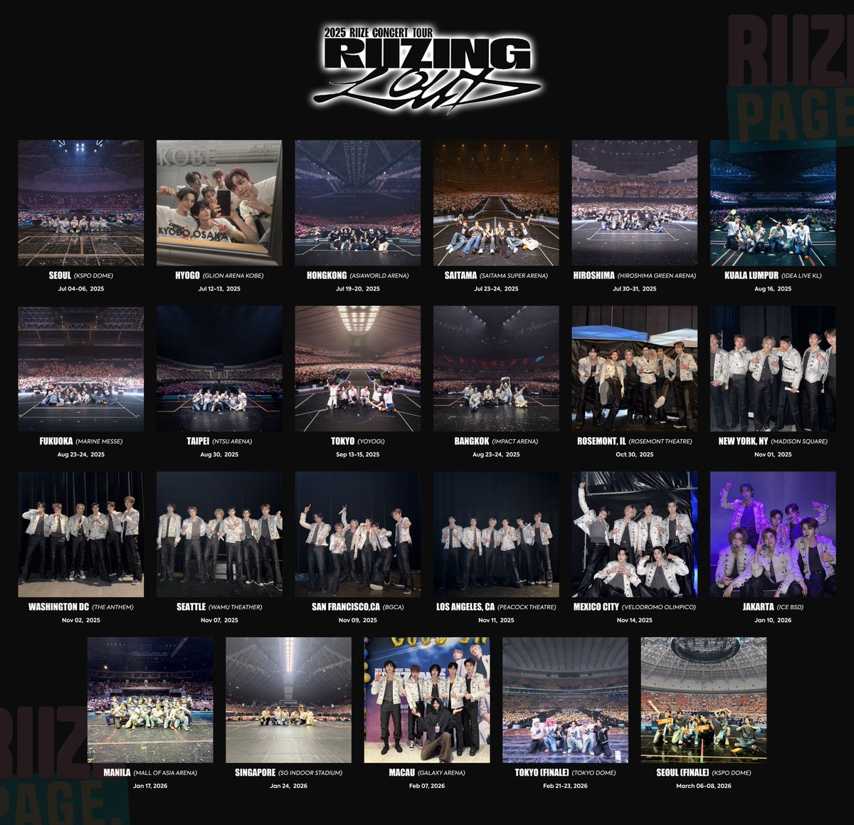 riizepage_idn's tweet photo. RIIZE Concert Tour: RIIZING LOUD

Started with RIIZING LOUD in Seoul (July 2025) and ended with RIIZING LOUD Finale in Seoul (March 2026)

See you on the next tour, RIIZE! https://t.co/L7OSWZ9psK