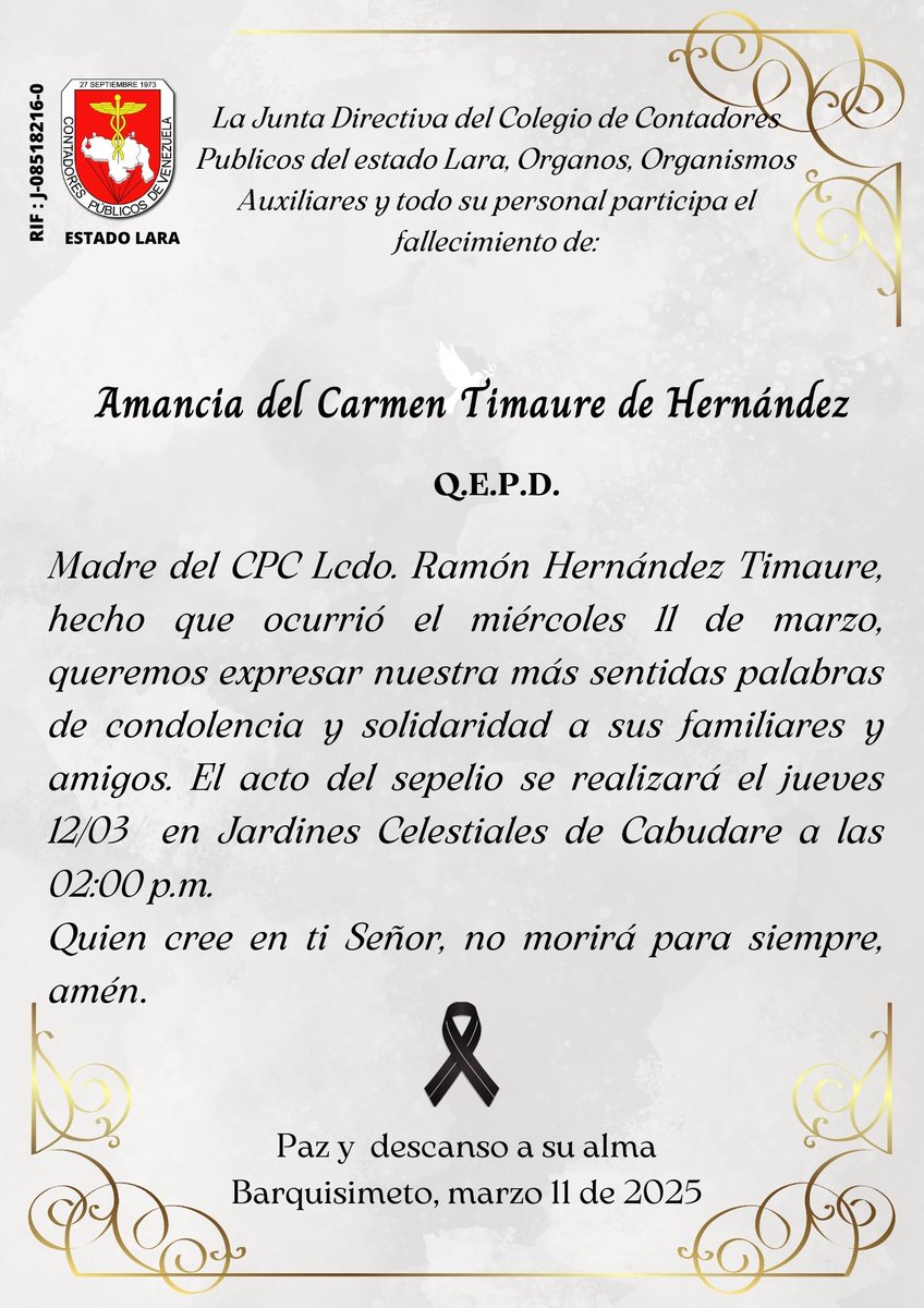 CCPEL's tweet photo. Paz a su alma y resignación a la familia en la vida eterna, amén https://t.co/RNpYhiY17n