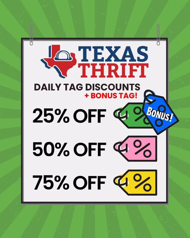 Extra Savings! A 4th color—Blue Tags—now 25% OFF, along with 3 others already discounted.