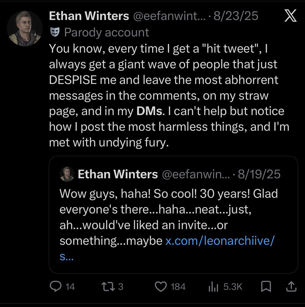 Ethan Winters tweet media