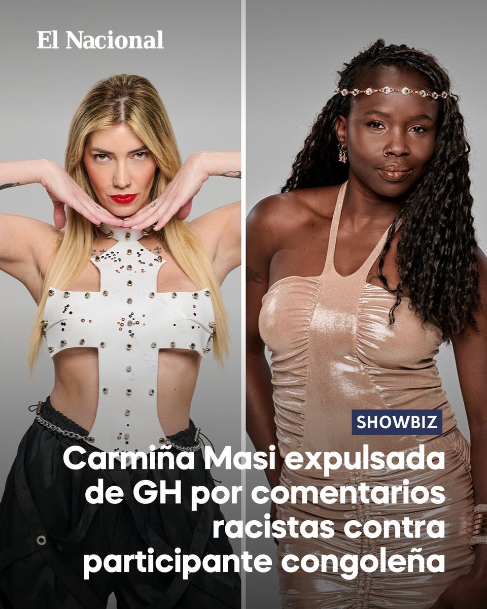 SHOWBIZ | 🇵🇾🇦🇷

🔹La comunicadora paraguaya Carmiña Masi fue expulsada de Gran Hermano Argentina luego de comentarios que fueron interpretados como racistas por el canal y la producción del programa: 

🔹 En un momento del día que se viralizó, se escuchó a Carmiña decir: “Parece