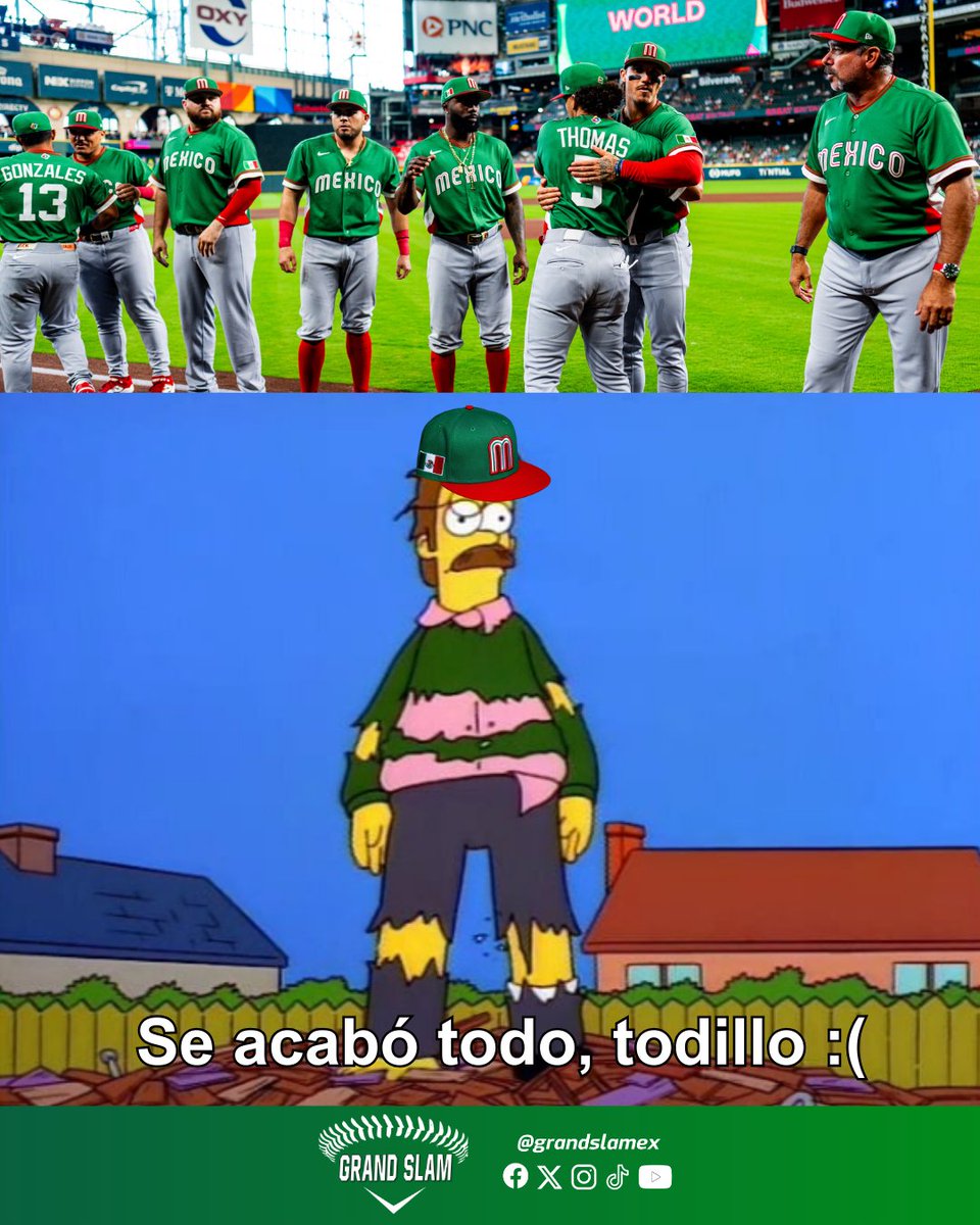 grandslammex's tweet photo. Se acabó, TODO TODILLO. ¡Devastados por la eliminación de México!😭🇲🇽

#WorldBaseballClassic | #EsMiSangre🩸 https://t.co/CcpYl68Pks