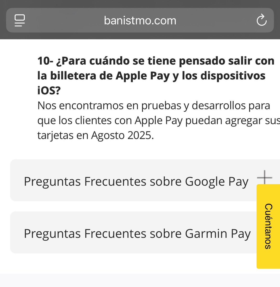 Leohx90's tweet photo. @Banistmo anunciaron Apple Pay para agosto 2025, luego diciembre 2025 y después enero 2026. Pasaron esas fechas y el servicio nunca se lanzó, mientras su web sigue desactualizada Para un banco, prometer fechas que no se cumplen no es serio y es una falta de respeto a los clientes https://t.co/HkOrH5ICQ6