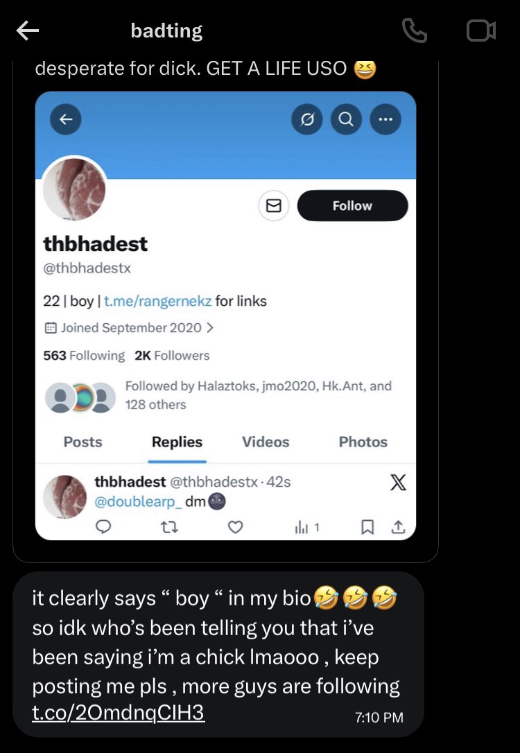 fufusonnn's tweet photo. get this poofta out my dms 😆 https://t.co/VzRsNeQk1X