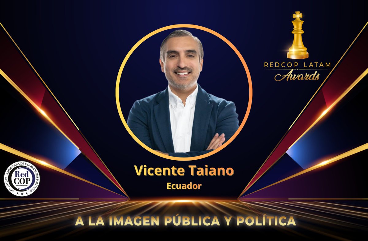 El abogado y político ecuatoriano Vicente Taiano esta nominado en los #redcopawards2026 en las categorías: premio al Gestor Público con mayor valor social; Liderazgo en proyectos de desarrollo ciudadano. #nominaciones
redcopawards.com