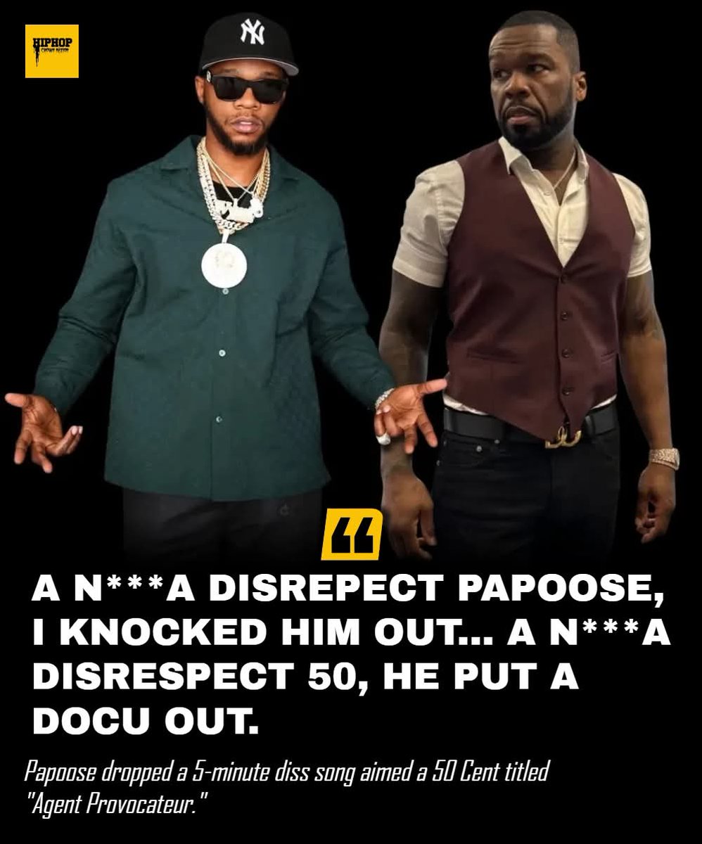 hiphopcnation's tweet image. Papoose just unleashed a 5-minute diss track on 50 Cent titled “Agent Provocateur” 👀