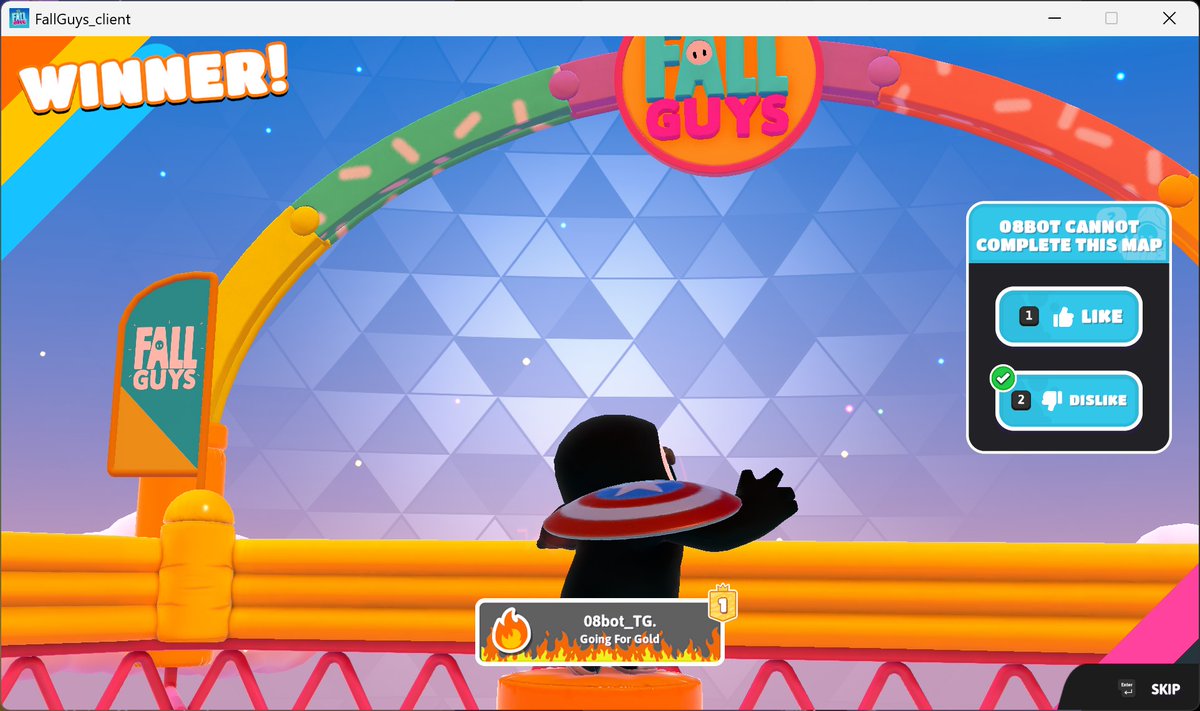 #FallGuys #fallguyscreative

「08bot cannot complete this map」 by <a href="/Seonghwanp166/">S.H.</a>
このマップをキーボード＆マウスで初めてクリアしたプレイヤーです。
ニュートラルジャンプ / ボックスグリッチ、そして言葉ではうまく説明できないテクニックも最後のパートに含まれています。
9回の挑戦。