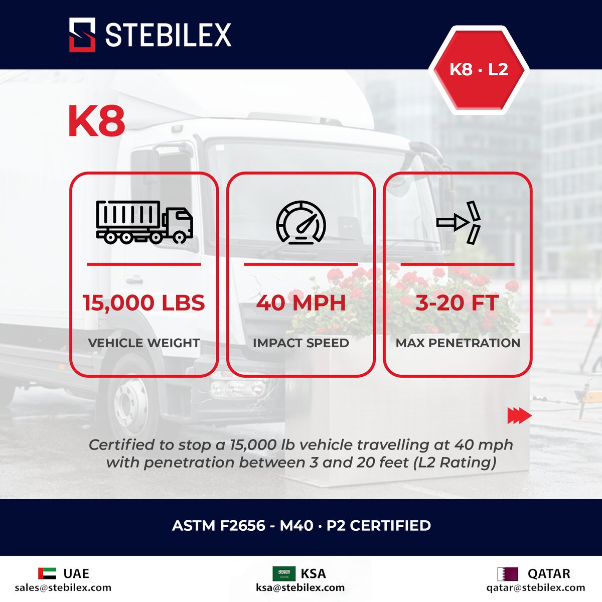 StebliexSystems's tweet photo. Stop vehicle threats before they start.

Choose crash-rated HVM solutions from Stebilex.

https://t.co/3ZUA1WgbKb

#Stebilex #PerimeterSecurity #HostileVehicleMitigation #HVM #CrashRated #CrashTested #SecurityInfrastructure #CriticalInfrastructureProtection #SecurityEngineering https://t.co/eAvtqEOr5a