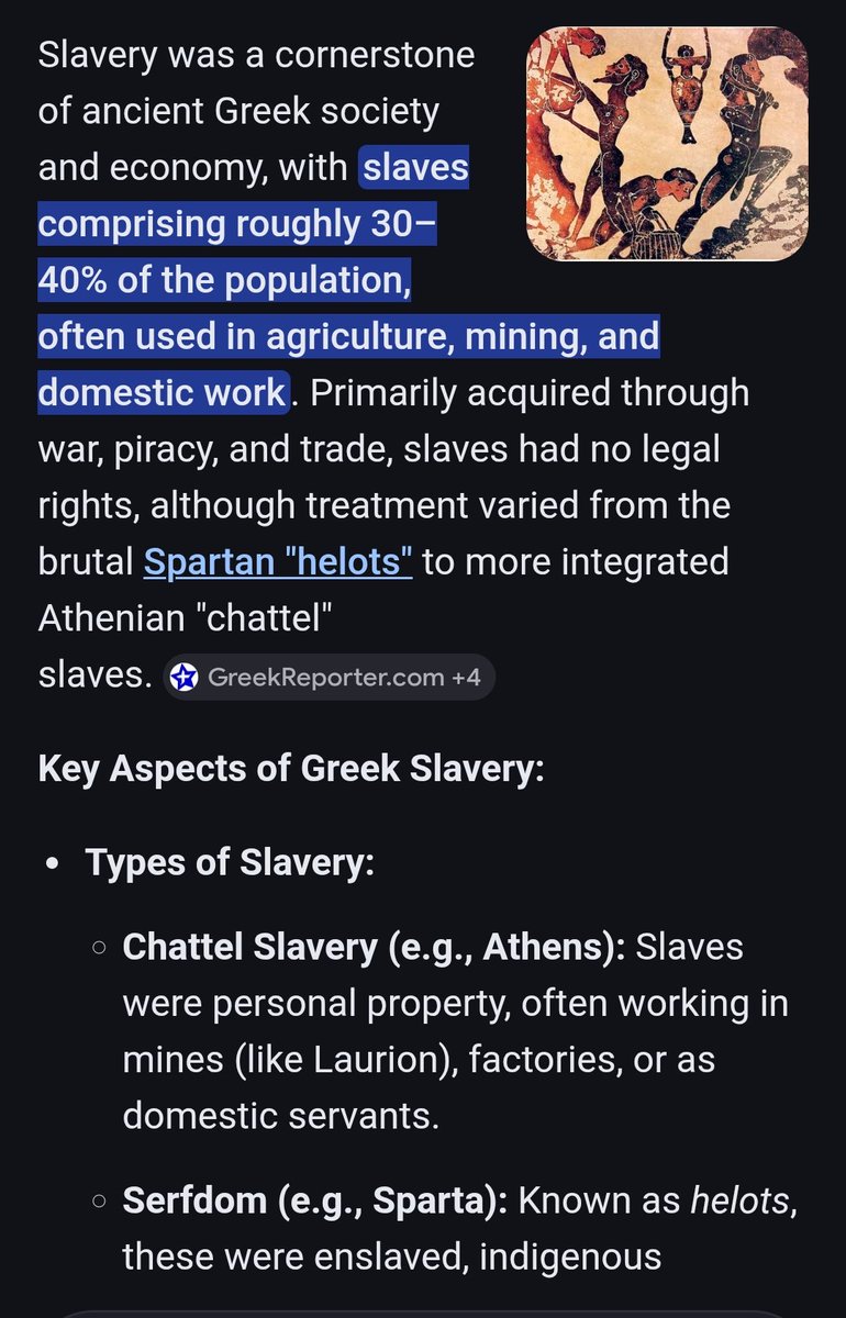 O çok övündükleri Antik Yunan medeniyeti tamamen kölelik düzeni üzerine kuruluydu. Nüfuslarının neredeyse yarısı kölelerden oluşuyordu. Rumlar ise Osmanlı yönetimi altında özgürce dinlerini yaşıyorlar, esnaflık ve tüccarlık yapabiliyorlardı. Türklüğün Helenlikten daha üst bir