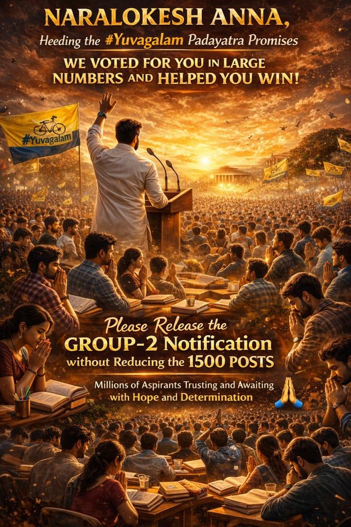DurgaPrsasd93's tweet photo. @apjobaspirants @naralokesh @chiranjeevimlc @JaiTDP @RamanaiduTDP @SatyaAnagani @AnamReddy_TDP @galla_madhavi @IParitalaSriram @Ganta_Srinivasa @KolluROfficial @MinisterSavitha Sir please release group 2 notification with 1500 posts...in job calendar...many normal degree unemployee youth  wait for that notification sir.. https://t.co/5CXudzs2kJ
