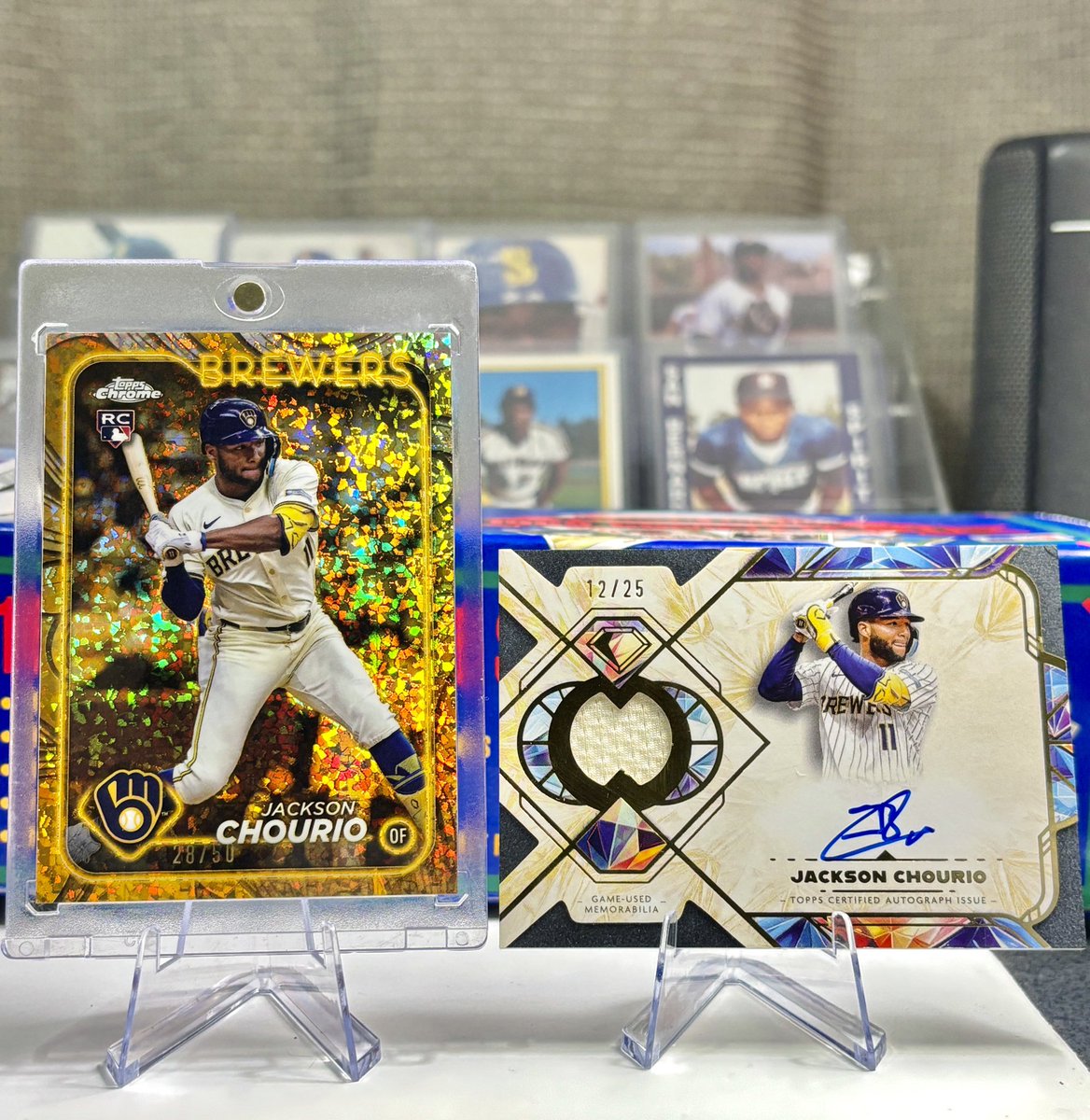 k22jmo's tweet image. The birthday boy 🎉! My favorite player to collect 🍻 Only 22 years old going into year 3️⃣! Sky is the limit 🐐⚾️ #jacksonchourio