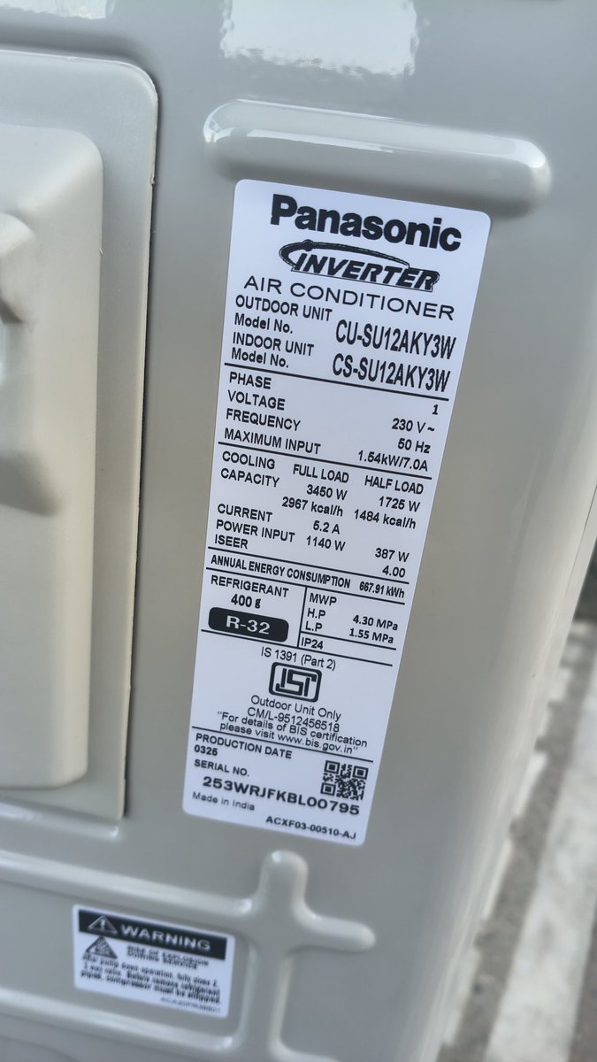 sidd9300's tweet photo. @PanasonicIndia
Bought  1 Ton AC (CS-SU12AKY3W / CU-SU12AKY3W) and 2 Ton AC which is very quiet 
1 Ton unit had cooling issue outdoor unit was replaced by service center
Now the replacement outdoor unit is making loud compressor noise
Service team says it’s normal.
Please confirm https://t.co/n6cK3GZklB