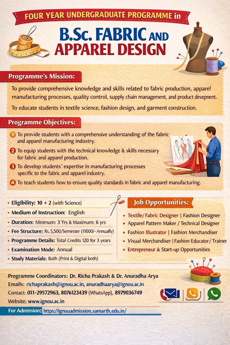 Admission Announcement  JANUARY 2026 Admission Cycle:  Last date for submission of Application is  15th March 2026  Admission Link- ignouadmission.samarth.edu.in