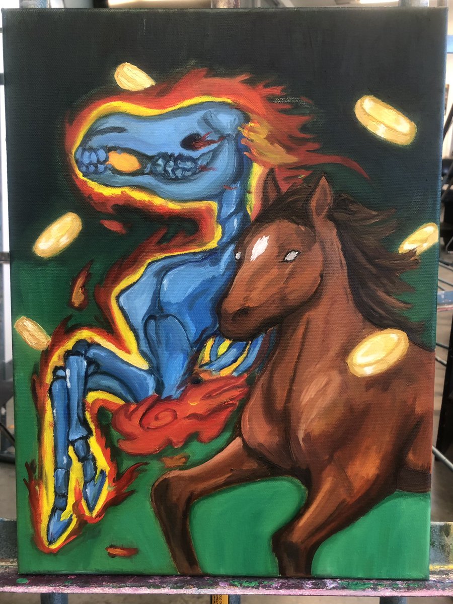 NekoRedDraws's tweet photo. a lil late but year of the horse 🐴 🔥 https://t.co/XnisR0Ou0e