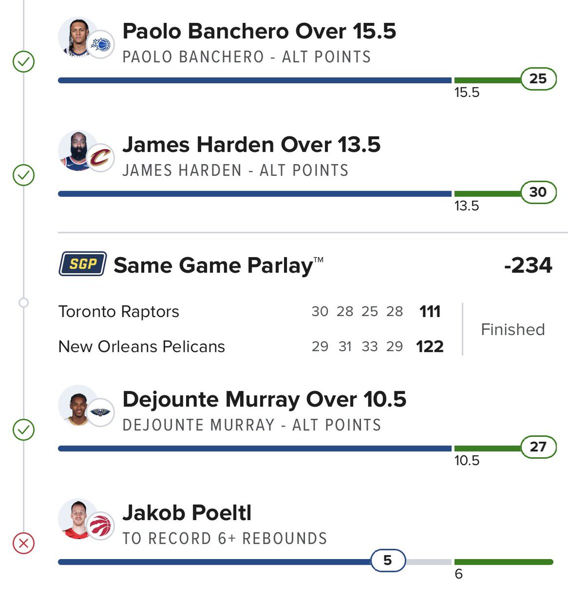 theparlaycafe's tweet photo. Day 4 ❌ Poeltl addictions kill 

Went his first 20 minutes with only 1 rebound, then gets to 5 boards, and is instantly benched with 4 minutes left🤦‍♂️

Probably had 20+ rebound chances… https://t.co/umT8Ni1B6T