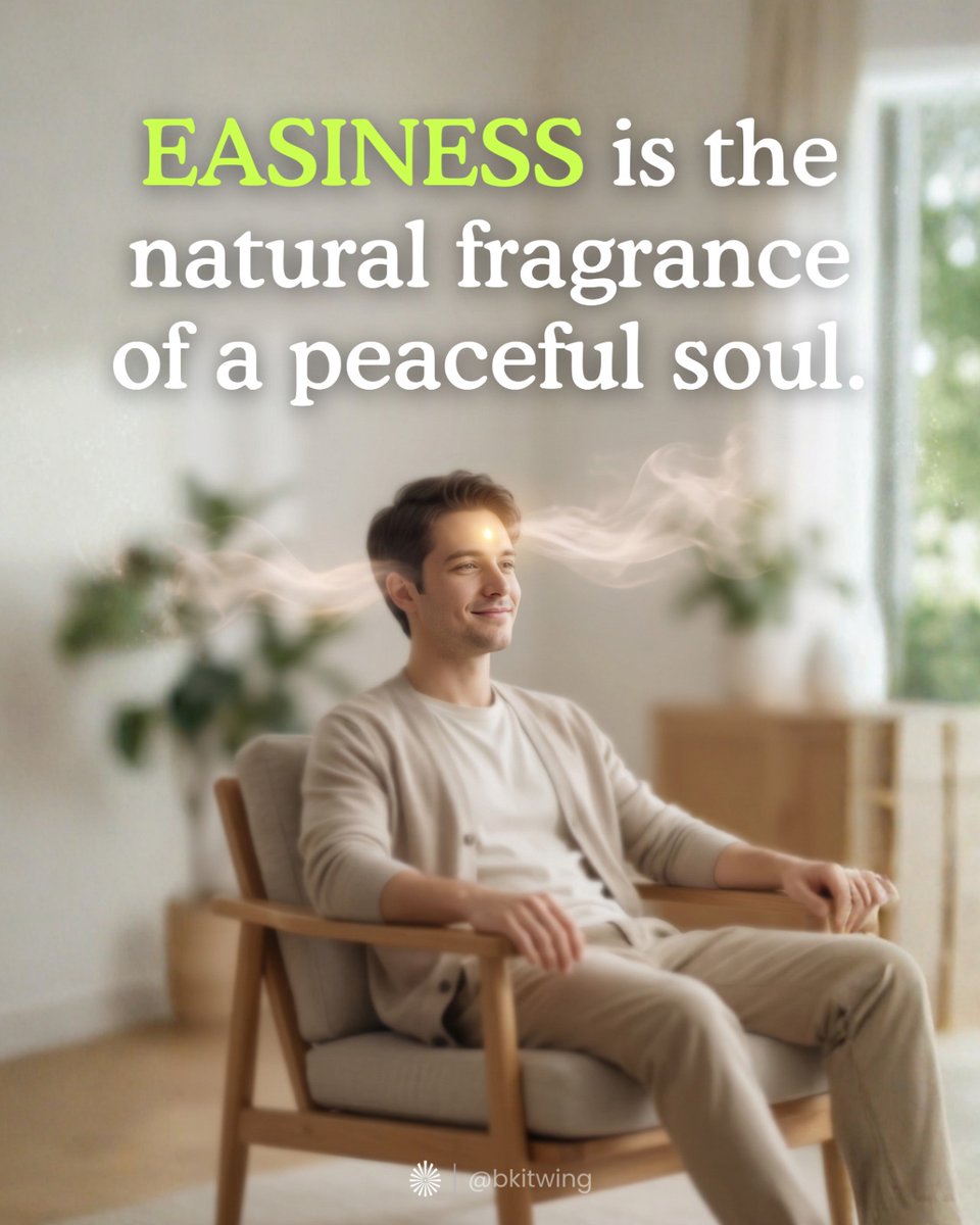 bkitwing's tweet photo. When a soul is peaceful within, its presence feels light, comfortable, and soothing. Just as a flower does not try to spread its fragrance, a peaceful soul does not try to prove anything—its ease is natural.

#rerf #bkitwing #brahmakumaris #peaceful #easiness https://t.co/43thKjchHK