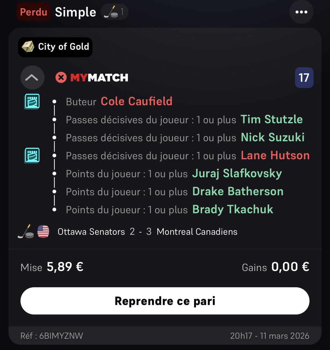 LilPeroxide's tweet photo. Merci de payer @WinamaxSport caufield pas joué et Hutson a fait sa passe d https://t.co/akgZxfc3lA