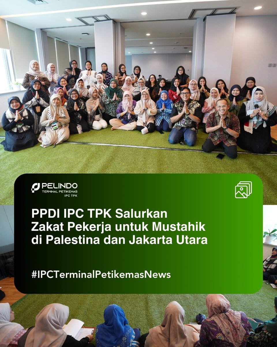 ipctpk's tweet photo. Assalamualaikum #ContainerLovers

IPC TPK bersama para pekerjanya menyalurkan dana zakat sebesar Rp200 juta untuk membantu para mustahik di sekitar wilayah operasional perusahaan serta masyarakat terdampak krisis kemanusiaan di Palestina, khususnya di Jalur Gaza. https://t.co/dwT29Y8dhb