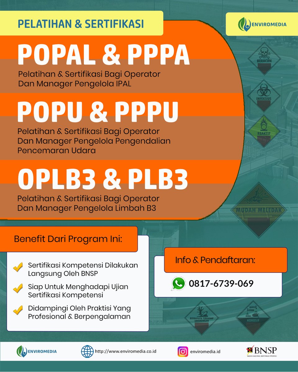 KonsultanDokum1's tweet photo. Tersedia Paket Lengkap, CALL 0817-6739-069, TRAINING SERTIFIKASI POPAL DAN PPPA TAHUN 2022

Website: https://t.co/WcEDUZXe0e
IG: https://t.co/pT5Y1ZvOR3
Fast Respon:
Hubungi: 0817-6739-069 atau
Klik https://t.co/DQs4ZwI910

#Airlimbah #Sertifikasikompetensi2019 #Sertifikasi #B3 https://t.co/K8I8i8RrFY
