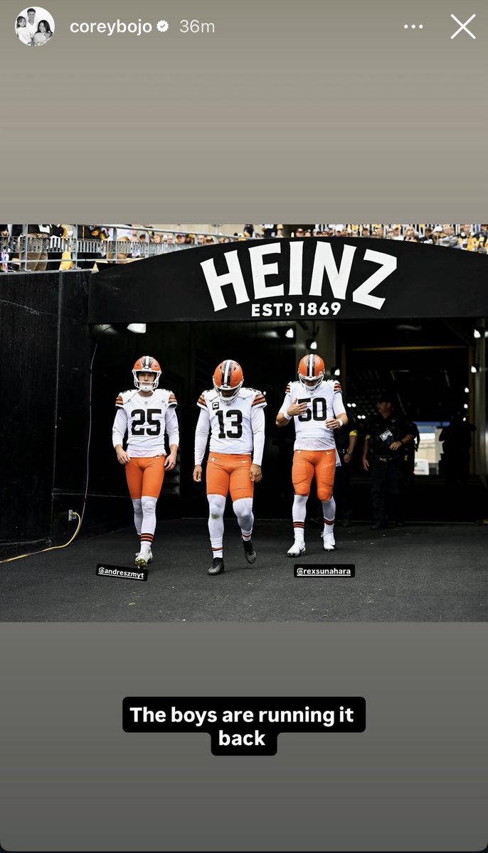 It appears punter Corey Bojorquez is back in Cleveland for another season (via Instagram)