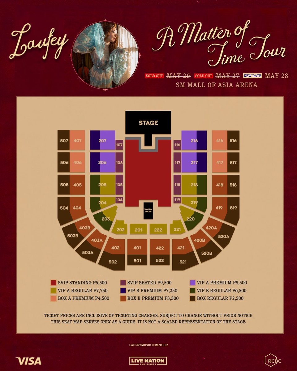 livenationph's tweet image. Lauvers, in case you missed it, another night has been added to Laufey’s A Matter of Time Tour in Manila! ✨

📅 May 26 &amp;amp; 27, 2026 — SOLD OUT ❗
📅 May 28, 2026 — NEW DATE ADDED ✨
📍 SM Mall of Asia Arena

🎟 Tickets go on sale today at 12PM via smtickets.com and SM