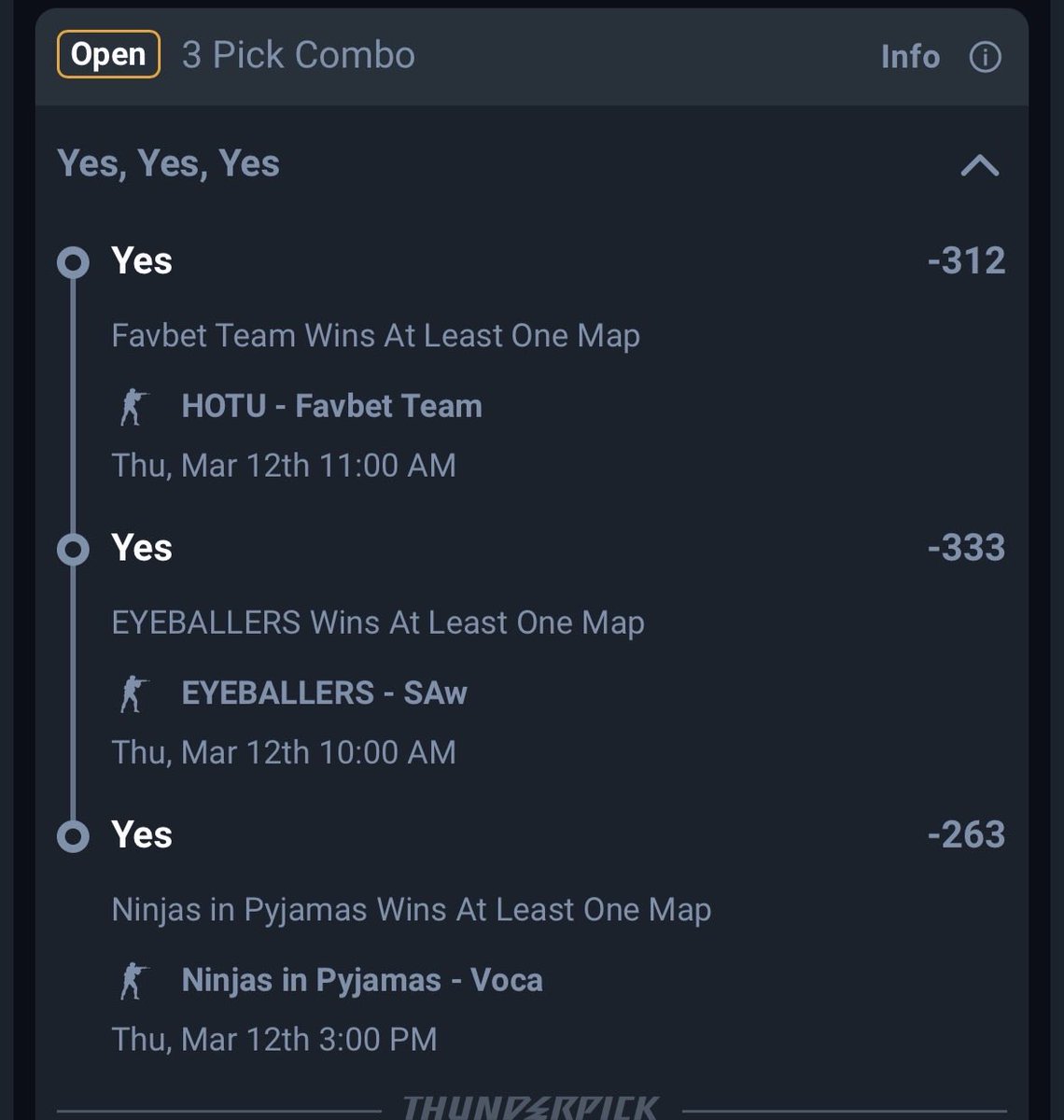 KashoutKai_'s tweet photo. 1-2U ☢️ SLIP OF THE NIGHT

#CS2 #straights #PrizePicks #UnderdogPicks #SportsBettingX #locks #potn #eSports
#LeagueOfLegends https://t.co/Wt1h59g3J2