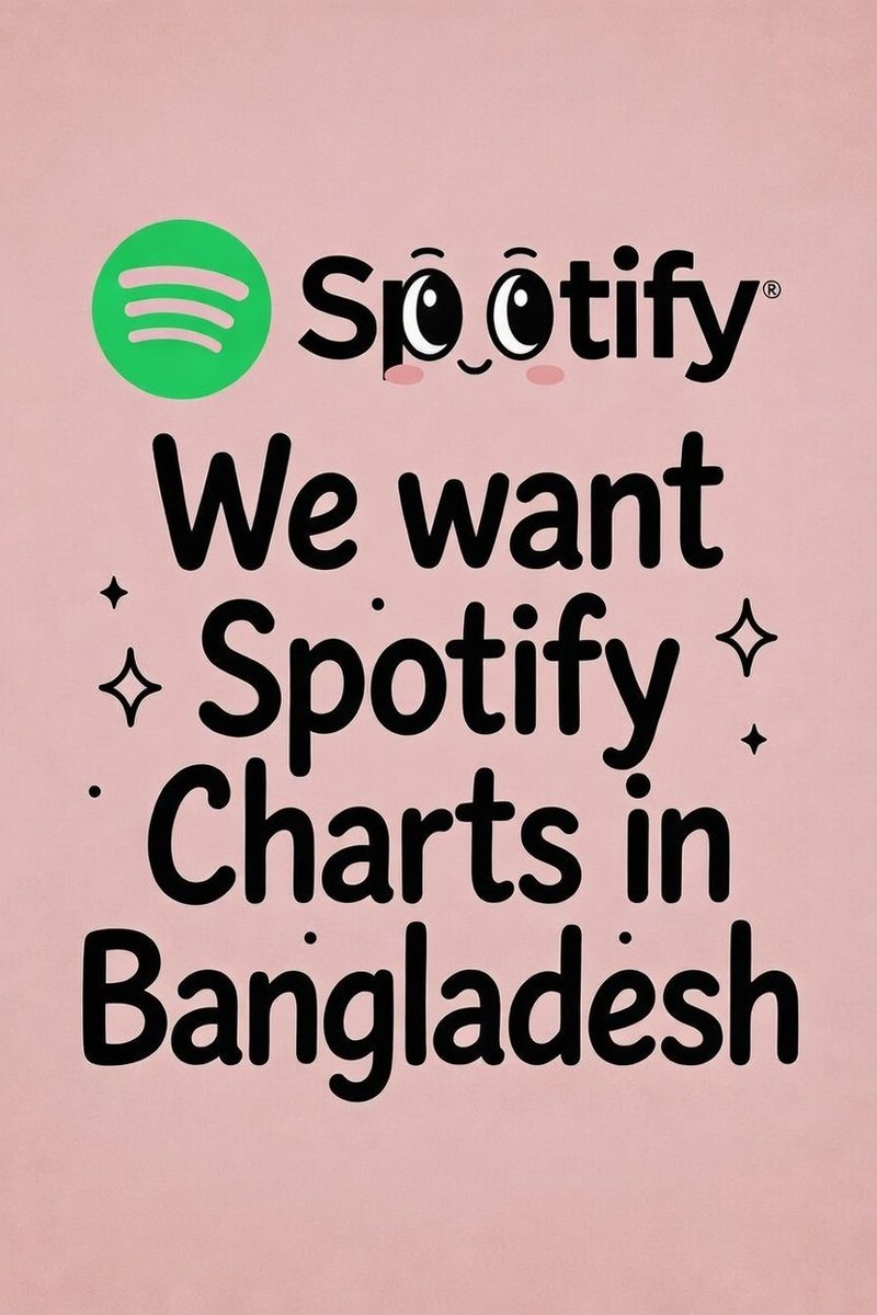 Rafia7272's tweet photo. Bangladesh deserve Spotify Charts. Please hear us. #Sptify #SpotifyCares
#BDdeserveSpotifyCharts
#BringSpotifyChartstoBD https://t.co/BKud7ouojP