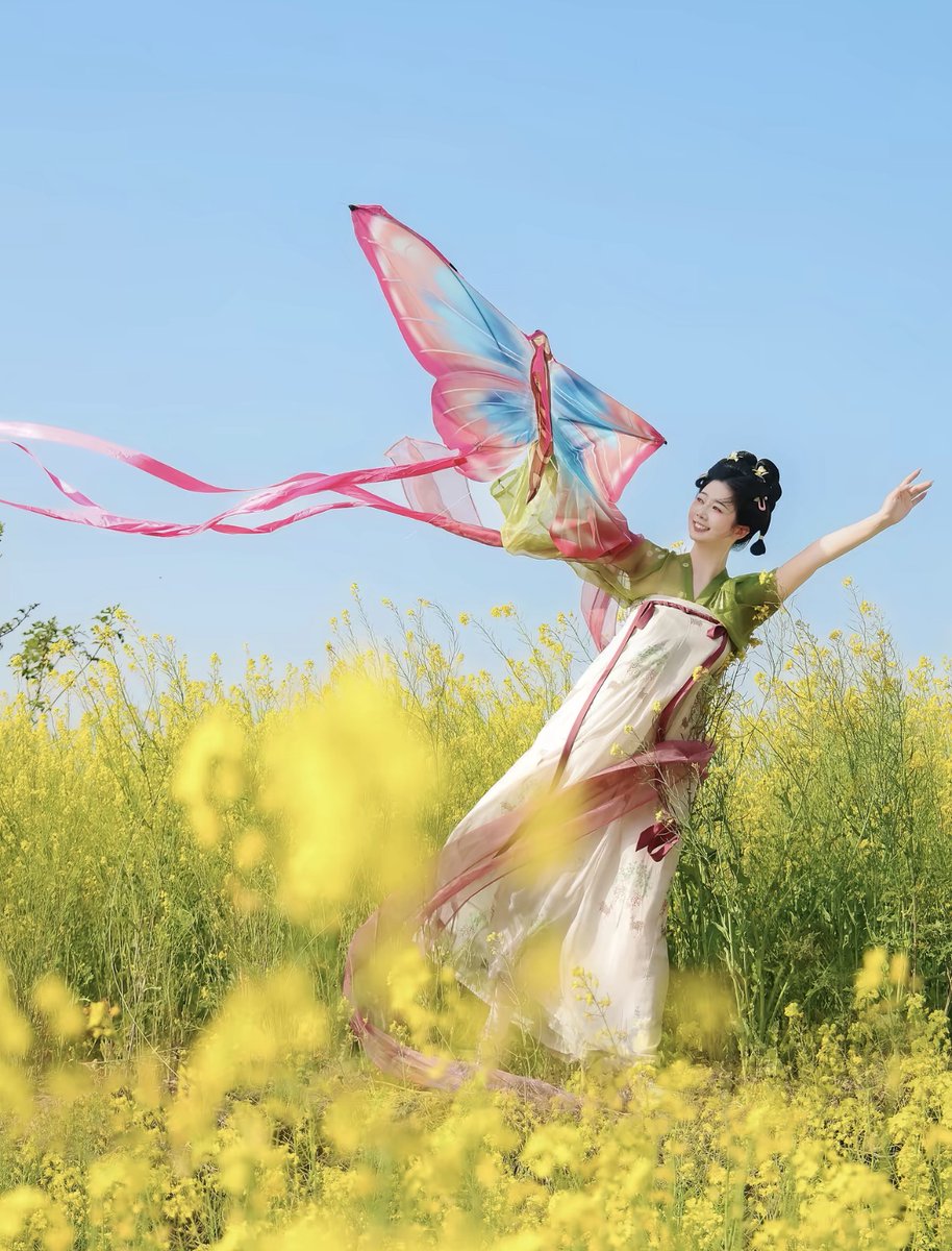 Where_Zhengzhou's tweet photo. Petals of spring rise with the wind, and a butterfly kite dances like a fragment of an ancient dream. 🪁🌼
#SpringBreeze #ButterflyKite #AncientStyle #SpringInBloom #ZhengzhouTravel https://t.co/Nga3US774V