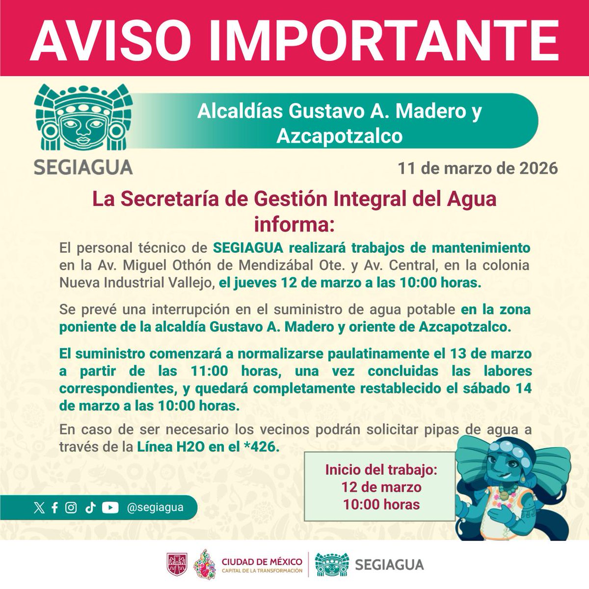 Secretaría de Gestión Integral del Agua tweet media