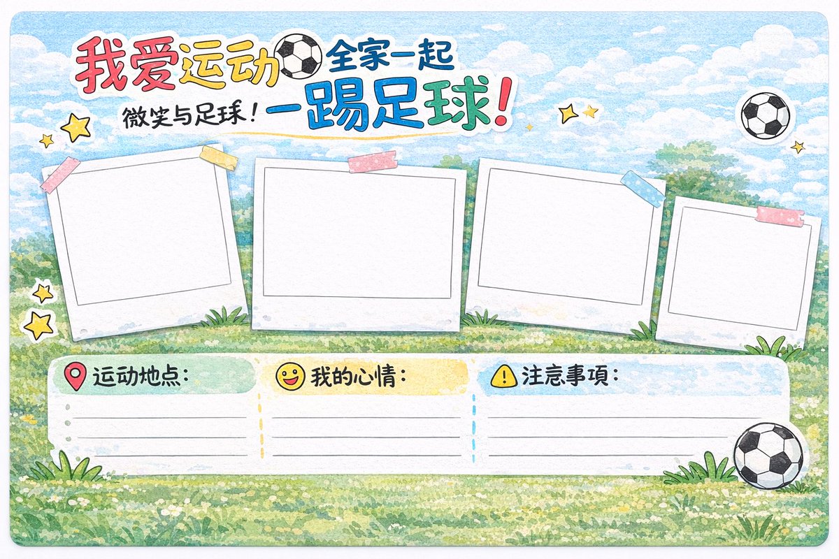 RealHumyna's tweet photo. #我用AI 二宝学校让制作一个亲子活动的海报，使用chatgpt生成了海报的模版，简单的提示词生成的海报中的汉字很多不对，完善提示词后基本解决汉字的问题，不过让优化布局效果仍不太好(无法生成期望的3格，一直生成了4格)，见图1； 使用Gemini优化了模版，才生成了满足要求的3格海报，见图2。 https://t.co/mUm6jknMuf