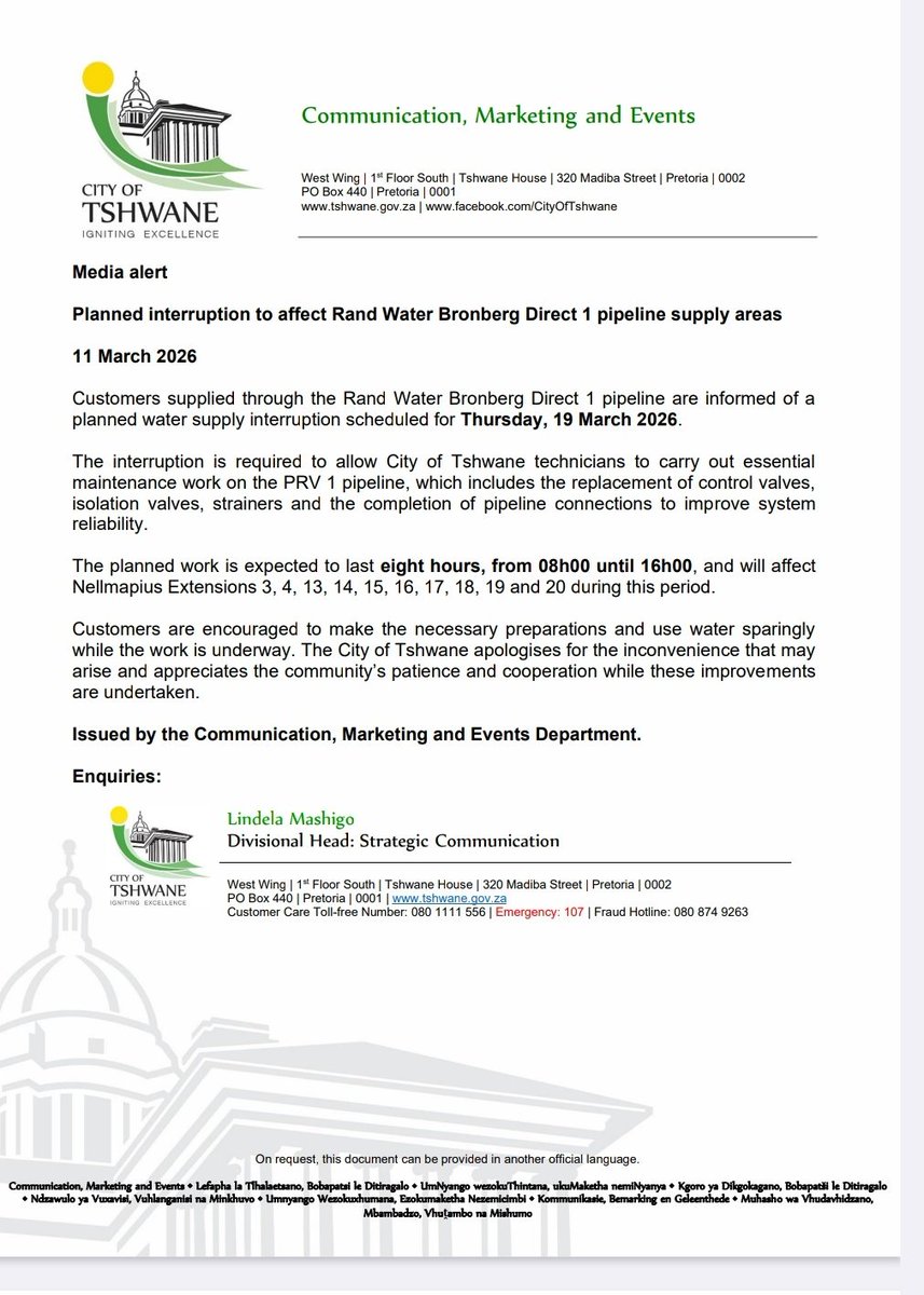 City of Tshwane tweet media