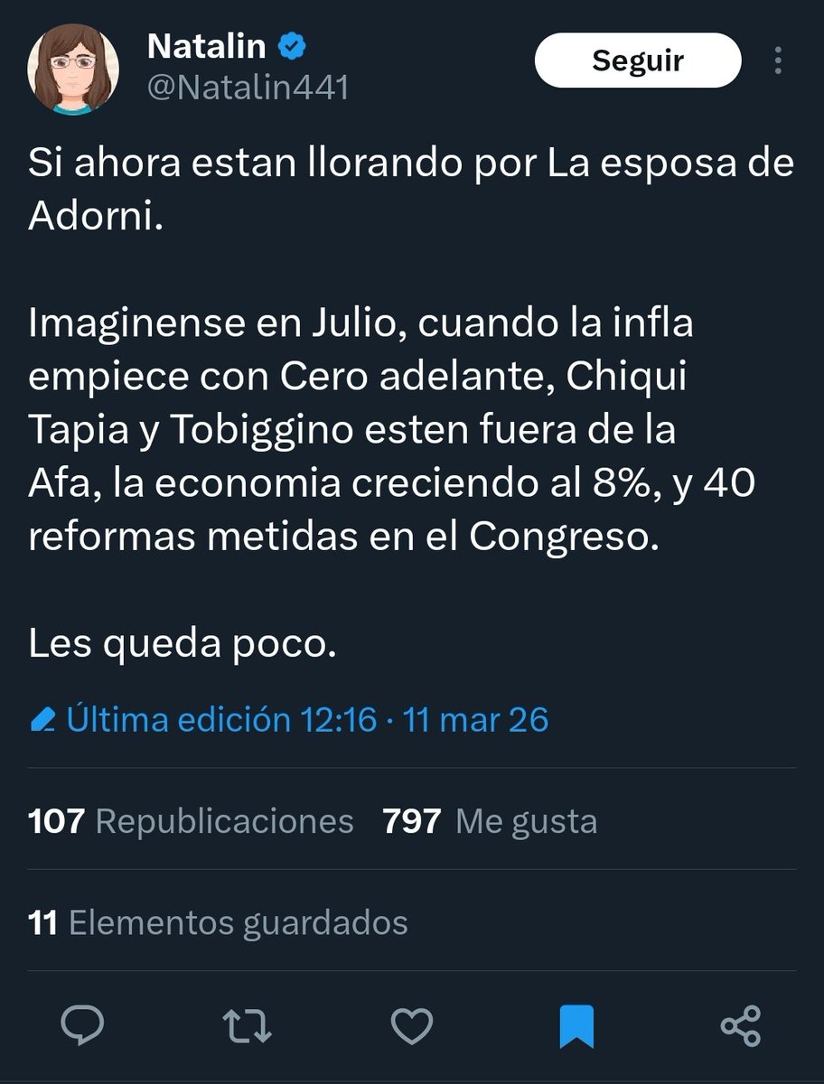 Algo me dice que este tuit va a envejecer como un sachet de leche fuera de la heladera más que como un Riesling en la cava