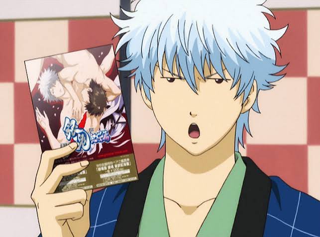 hamachan0505's tweet photo. 公式であざといジャケット煽って
ガッツリBL匂わせた銀魂は頭おかしい。

#gintama
#アニメ銀魂
#私はノーマルでございます https://t.co/bePa4xzNB0