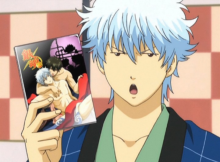 hamachan0505's tweet photo. 公式であざといジャケット煽って
ガッツリBL匂わせた銀魂は頭おかしい。

#gintama
#アニメ銀魂
#私はノーマルでございます https://t.co/bePa4xzNB0
