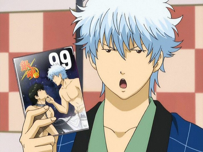 hamachan0505's tweet photo. 公式であざといジャケット煽って
ガッツリBL匂わせた銀魂は頭おかしい。

#gintama
#アニメ銀魂
#私はノーマルでございます https://t.co/bePa4xzNB0