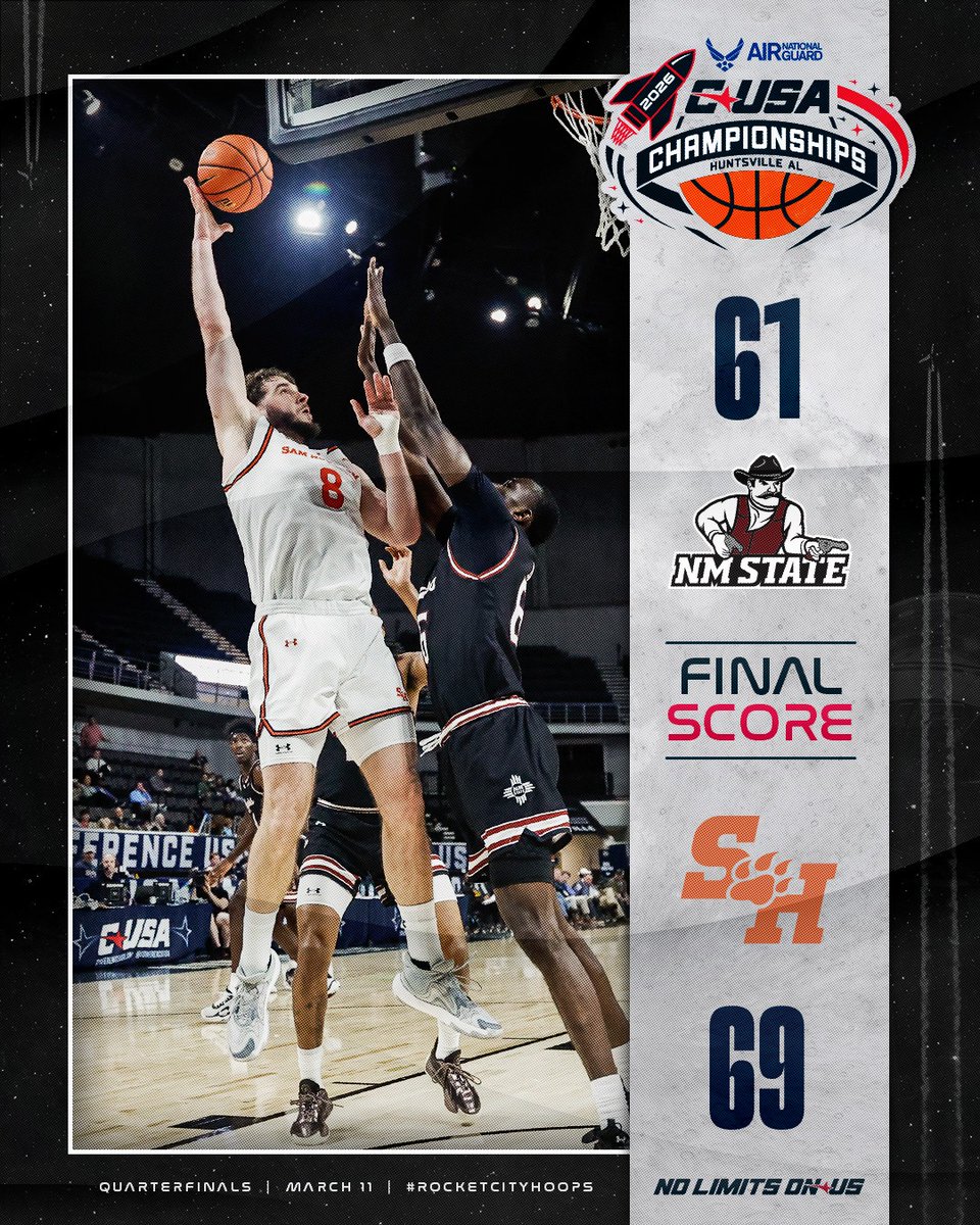 ConferenceUSA's tweet photo. The Bearkats are headed for the Semis ‼️

@BearkatsMBB | #NoLimitsOnUs