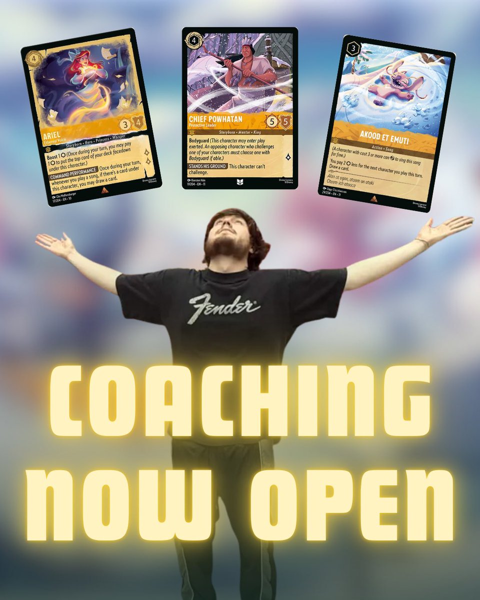 SkyLorcana's tweet photo. I have just opened up more coaching slots for Amber Steel midrange, if you are tired of this rock paper scissors meta come learn the deck that beats them all. https://t.co/5Bo4TcMQSo https://t.co/lJg5ysxObN