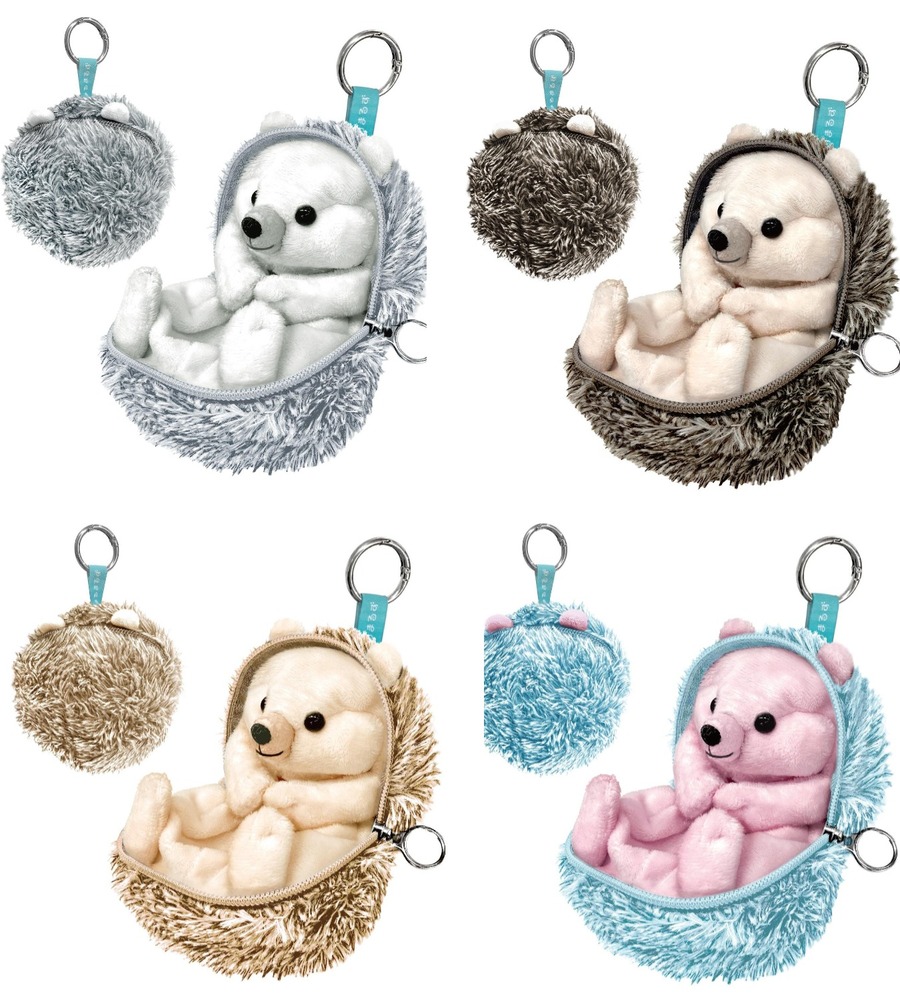 ”ころん”とハリネズミのぬいぐるみポーチ「まるまるず」ふわふわ質感で、サンスター文具から - fashion-press.net/news/144292