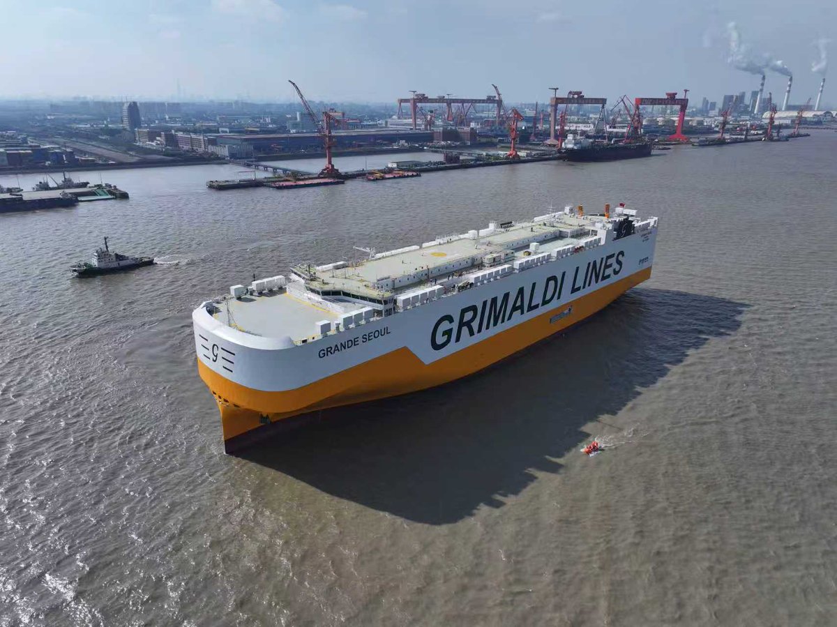 CSSC_SWS's tweet image. GRANDE SEOUL Delivered! SWS has officially delivered GRANDE SEOUL to @GrimaldiLines. The delivery of this 9000CEU PCTC marks yet another successful chapter in the cooperation. We thank the Grimaldi team, class partners and all those involved for their continued trust.
#pctc