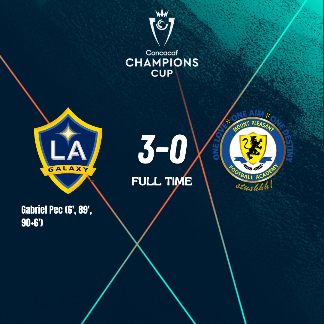 2026 CONCACAF Champions Cup
Round of 16

FULL TIME

Los Angeles Galaxy🇺🇸 3-0 🇯🇲Mount Pleasant

Second leg: 19 March

#Concacaf #Concachampions