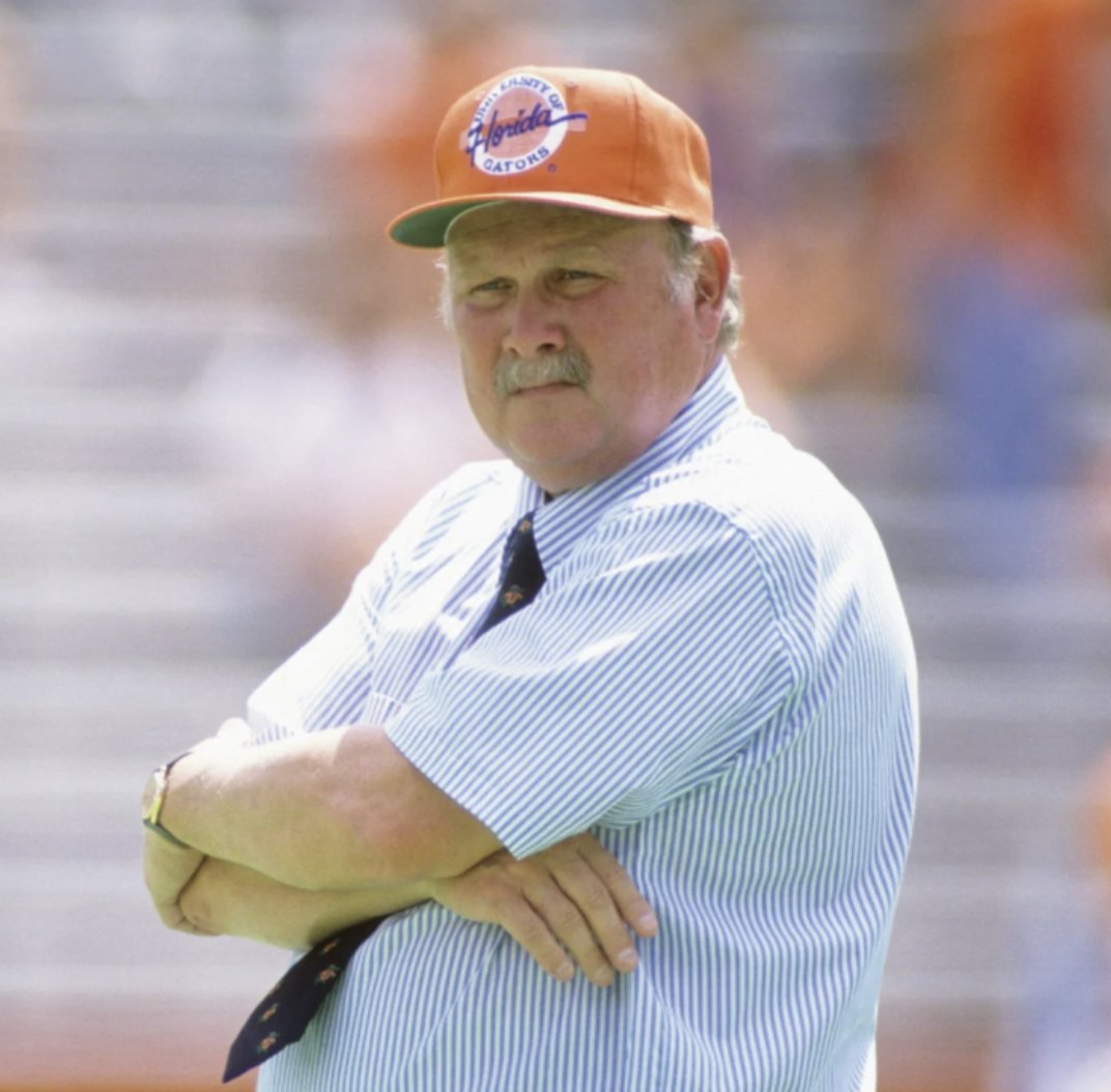 HistColFootball's tweet image. Coach Galen Hall, Florida Gators, 1984-1989, 68.6 winning pct. #GoGators 🐊 #CollegeFootball