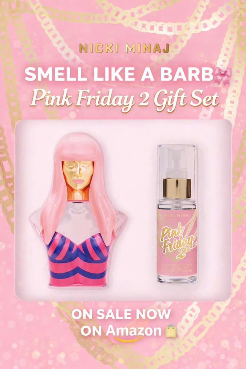 onikasobsession's tweet image. 🚨 SALE ALERT 🚨  

@NICKIMINAJ’s Pink Friday 2 – 1.7oz / 50ml Gift Set is currently ON SALE on Amazon 🎀✨  

🛍️ Don’t miss it before it sells out!  

a.co/d/08FCPlmo

#NickiMinaj #PinkFriday2 #Barbz