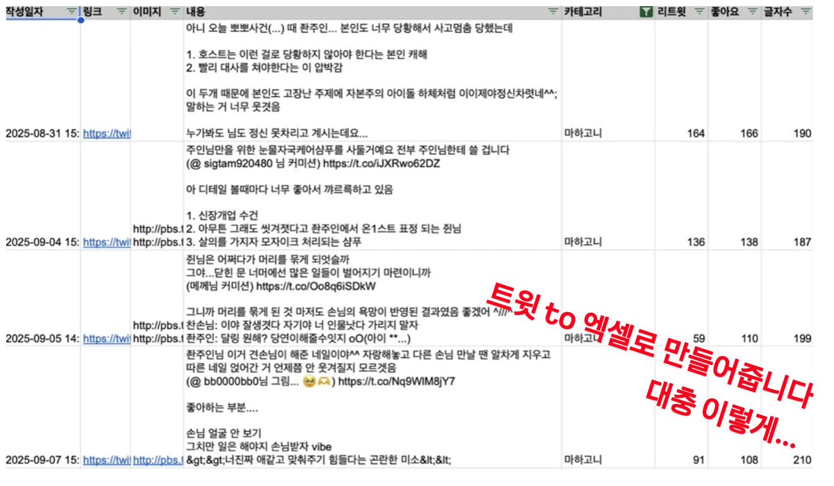 유령계 사태가 한바탕 돌고 있다고 하여...
먼 과거에 개인 사용 용도로 만들어두고 방치한 트윗 백업 프로그램을 배포합니다...

사라지면 눈물나는 썰들을 백업해보세요

며칠동안만 열어둘게요... (챙피하면 닫음)

간략 가이드 및 프로그램 다운로드:
posty.pe/thi9jc