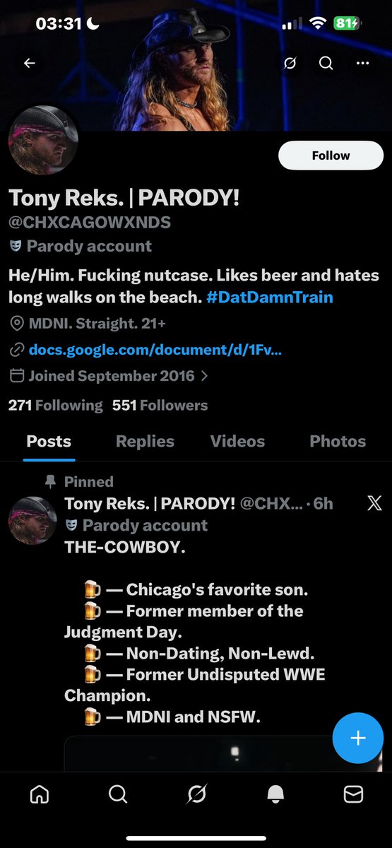 TheStarOnScreen's tweet photo. / came back to remind yall that this was FullNelsonOwen. BE CAREFUL AROUND THIS CREEP. back when i was toni storm when i was active in this verse, he literally tried to ‘joke’ my character looked ‘hot unconscious’. (i think i might still have the screenshot) https://t.co/hfzAgn5iNA