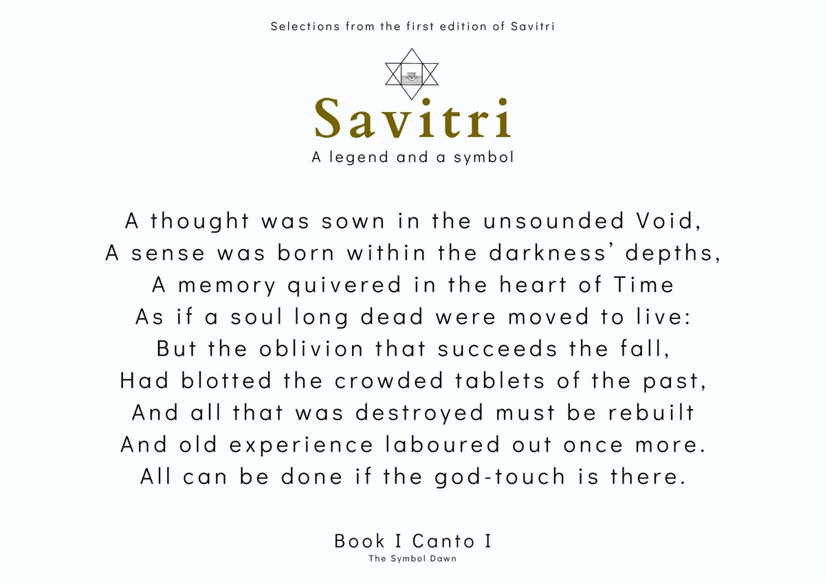 Daily Verses from Savitri, Book I Canto I: The Symbol Dawn

#SriAurobindo #InevitableWord